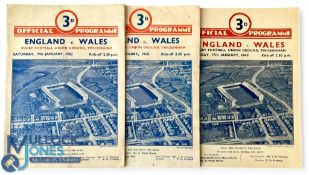 1948-1952 England v Wales Rugby Programmes (3): The old Twickenham 4pp foldover card style issue,