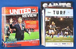 2014/15 Manchester Utd home league match programmes nos. 1 - 10; 2014/15 United away league