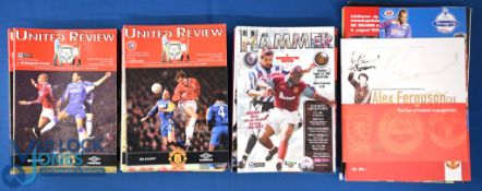 1998/99 Treble season Manchester Utd home programmes nos. 1 - 26 complete; away league programmes