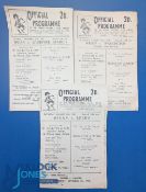 Three 1945 Wigan Rugby League Home Programmes: 18th August charity cup match v Warrington 25th