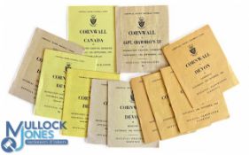1960s/70s Cornwall Rugby Programmes (11): v Crawshay's Welsh 1972, Canada 1979, & v Devon every