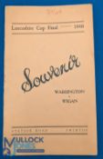 1948 Lancashire Cup Final Souvenir Rugby League Programme, with card cover - in good condition
