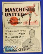 Pre-War 1935/1936 Manchester Utd. v Port Vale Div. 2 (United champions) match programme 8 February