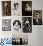 8x Early Wigan Rugby League Postcards: with examples of J Hesketh, James Davies, Sullivan, J