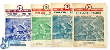1947-1951 England v France etc Rugby Programmes (4): Three French visits to London, plus Eng v The
