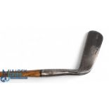 Tom Stewart (early pipe mark) smooth faced goose neck metal blade putter c1900 stamped T Vardon