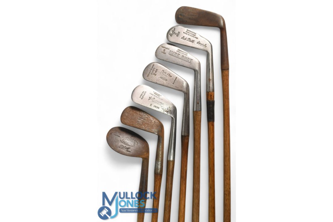7x Various irons to incl Sure Shot rustless no 2 iron, Clyde alloy super no 2 iron, Sid Ball - Image 1 of 3