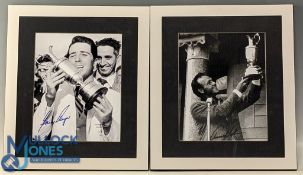 Gary Player and Arnold Palmer signed Golf Photographs, in a matching pair of frames - size 32cm x