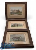3x Antique Horse Racing Prints and Engravings, C Hancock print of Charles the Twelfth winners of the