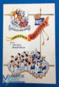 Bodyline 1932-33 Cricket Test MCC Christmas Card, the front featuring the touring team cartoon by