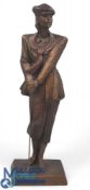 Vintage Plaster & Metal Austin Sculpture: Birdie Lady Golfer 1990 by A Daniel, 42cm high