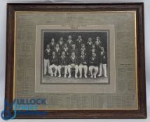 1928-29 MCC Australia Tour Team Photograph Full signed by 17 team members around photograph Percy