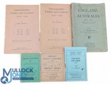 Period Cricket Publications, to include Gloucestershire cricket and cricketers 1919-1937 x 2 England