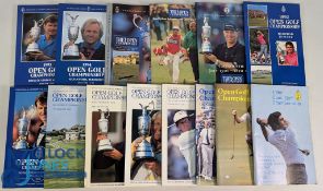 1980-1999 The Open Golf Championship Programmes, a part run to include 1980, 83, 84, 86, 87, 89, 90,