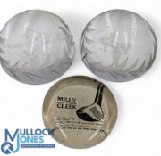 Period Golf Advertising Paperweight: Mills patent aluminium cleek golf clubs Sunderland, plus two