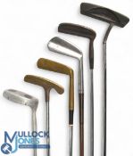 Selection of Various Putters to incl an Acushnet old standard brass putter, Odyssey DF552, George