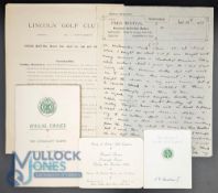 1908-1959 Golf Ephemera, a mixed lot with Lincoln Golf Club Spring meeting programmes of events in
