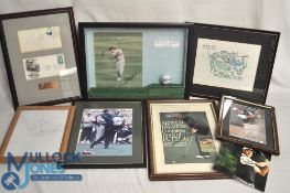 Framed Golf Players Autographs: Lee Westwood 28 x 23cm, Tiger Woods 35 x 30cm, Arnold Palmer 39 x