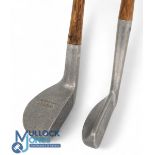 2x alloy lead faced putters a mallet head stamped Spalding Youds patent and a Noirit of Walsall