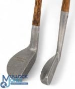 2x alloy lead faced putters a mallet head stamped Spalding Youds patent and a Noirit of Walsall