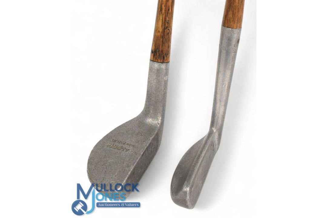 2x alloy lead faced putters a mallet head stamped Spalding Youds patent and a Noirit of Walsall - Image 1 of 3