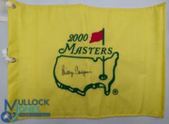 2000 Golf Masters - Billy Casper signed flag - size #34cm x 45cm. Private Autograph Collection