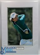 Signed colour Golf Photograph Rory McIlroy, in mounts ready to frame - size #29.5mx 42.5cm