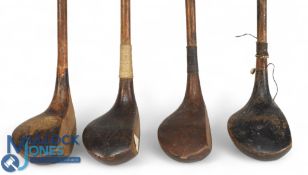 4x Assorted small head socket neck drivers one stamped the Princes, brown stain model showing Wilson