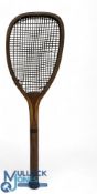 c1880 The Champion, Flat Top Lawn Tennis Racket by George Gibson Bussey. Retail stamp of R Farr &