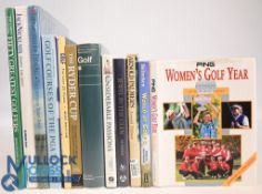 12x Golfing hardcover books to include The Lord's Taverners Fifty Greatest Golfers 1985, Jack