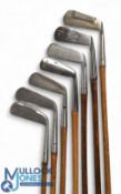 7x Assorted metal blade putters incl W Robertson mussel back, J Bremner round back, Burt Hogson
