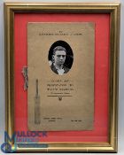 1929 Walter (Wally) R Hammond Gloucestershire & England Cricket Dinner Presentation Programme, the