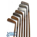7x Metal blade putters to incl a mixture of straight and wry neck heads, all playable - all