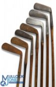 7x Metal blade putters to incl a mixture of straight and wry neck heads, all playable - all