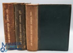 1902-1904 Wisden Cricketers' Almanack, three rebound volumes, in green leather with gilt to all page