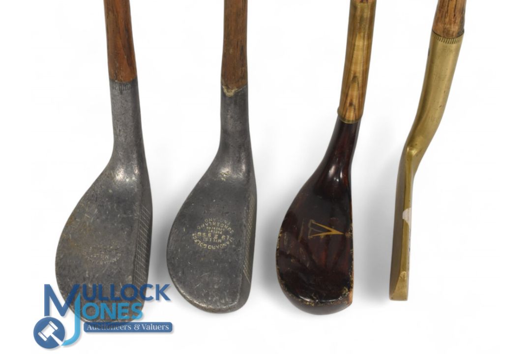 2x Braid Mills putters; one with light hosel damage, a brass bent neck blade stamped accurate - Image 3 of 3