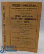 1919 Wisden Cricketers' Almanack, with reprinted paper boards, a good strong spine contents clean