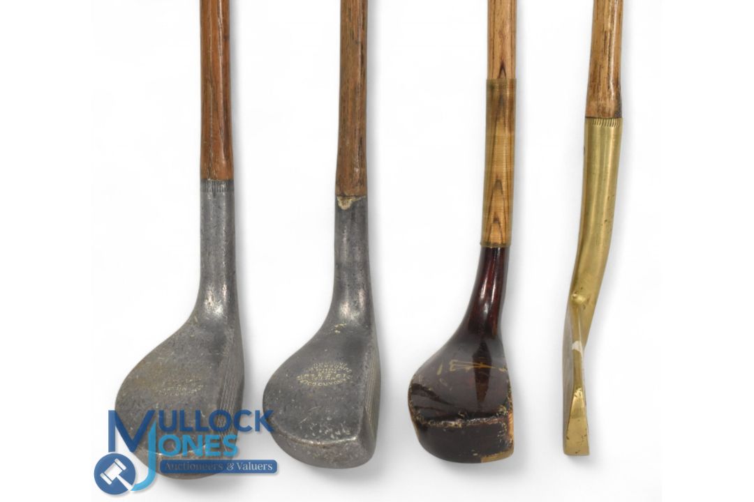 2x Braid Mills putters; one with light hosel damage, a brass bent neck blade stamped accurate - Image 2 of 3