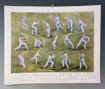 Nick Cook Benefit Year 1995 signed limited edition print, Northamptonshire and England's Sixteen