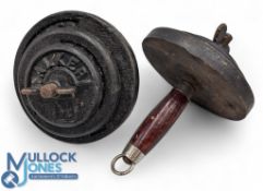 Vintage Walker Hand Weights - weight lifting exercises, with 3 adjustable weights wooden handles 1.