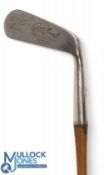 Robert T Jones junior Calamity Jane wry neck putter stamped with the Spalding 'kroflite' cleek mark,