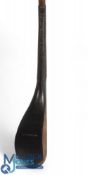 Alex Patrick c1870 dark stained beechwood mid-spoon with rams horn sole insert, head measures 5 ½