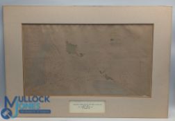 1885 Hand Coloured Print The Royal North Devon & West of England Golf Links Plan, a modern copy by