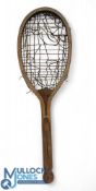 c1890 Ball Tail Tennis Racket, George Gibson Bussey scarce example of a ball tail lawn tennis racket