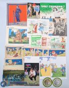 Golf Ephemera Collector Cards, to include Bateman golf postcards, K & G advert card, Ian Woosnam