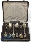 Set of 6x white metal Golf Club Teaspoons, marked made in South Africa, with crossed golf clubs