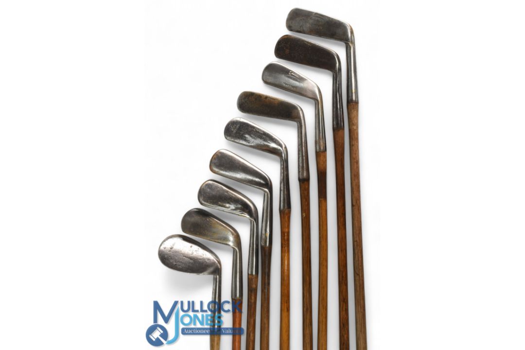Selection of 9x Tom Stewart Golf Clubs some showing the early pipe mark incl a mid-iron (x2), - Image 1 of 3