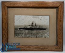 1928-29 England to Australia Cricket Team Signed Photograph - R M S Orontes Shipping Liner which