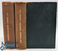 1914-1915 Wisden Cricketers' Almanack, two rebound war time volumes, in green leather with gilt to