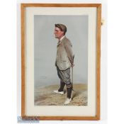 Vanity Fair coloured Golfing Lithograph titled Hoylake (Harold Hilton) by Spy publ'd July 16th, 1903